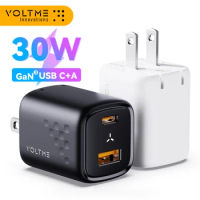 VOLTME GaN III 30W USB C Charger Quick Charge for iPhone 13/Pro/Pro Max/12 Galaxy Note for iPad Pro MacBook PD 30W Phone Charger