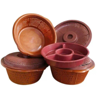 Wakul Tutup Mocha + Samir - Wakul Hajatan Plastik Diameter 24 cm Tinggi 10 cm Warna Mocha Cocok untu