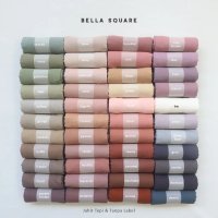 HIJAB BELLA SQUARE JAHIT TEPI TANPA LABEL PAKET USAHA 100RB DPT 10PCS Muslim Empat Segi Kerudung Voa