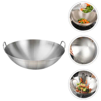 Stainless Steel Wok Kitchen Frying Pan Induction Cooker Durable Cooking Multi-functional Pot