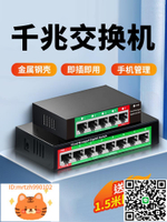 火翼網絡交換機千兆8/5/16口24以太網轉換器光貓寬帶路由器多接口分路器家用網線2.5g萬兆交換器電腦監控專用-淘淘屋