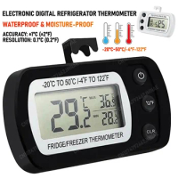 NEW Electronic Digital Refrigerator Thermometer LCD Screen Fridge Freezer Temperature With High &amp; Low -20°C To 50°C Thermometer