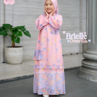 Brielle Dress By Giok Scarf / Dress anak motif / dress motif printing / Dress Anak / Dress Couple ib