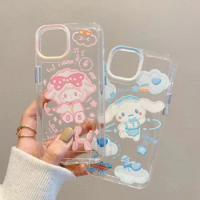Sanrio Cartoon Cinnamoroll Phone Case Apple Iphone 14 13 12 11 Pro Max X Xr Xs Plus Acrylic Transparent Shockproof Cover Case