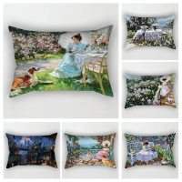 [HOT NYRD KHG 121 ] Home autumn decoration Oil painting style pillow cushion cover decorations throw