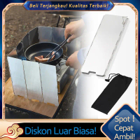 Windshield Pelindung Angin Kompor Camping Outdoor Plat Penahan Angin Kompor Camping Portable