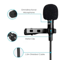 Portable 1.5m Mini Type C Microphone USB Condenser Clip-on Lapel Mic 3.5mm Wired Microfon for PC Laptops Professional Recording
