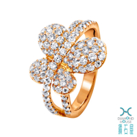 【鑽石屋】蝴蝶造型玫瑰K金鑽石戒指