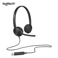 Logitech H340 USB computer headset microphone for Windows MacOS ChromeOS