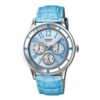 JAM TANGAN WANITA CASIO ANALOG ORIGINAL KULIT BIRU CASIO LTP-2084L-2B CASIO LTP 2084L 2B CASIO LTP20