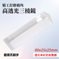 【NOC】三折鏡80x25x25mm 蒙特梭利教具 七色光 幼兒教具 三菱鏡 PR80-F(光線折射實驗 理化教具 色散)