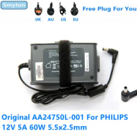 Original AC Adapter Charger For PHILIPS RESPIRONICS 557P 757P 550 750 12V 5A 60W MW115RA1200N05 AA24750L-001 CPAP Power Supply