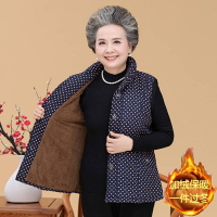 【中老年衣服】👵阿嬷上衣 阿嬷马甲 毛毛馬甲加厚 大尺碼中老年棉馬甲女新款背心大碼加絨加厚中年媽媽裝秋冬老人保暖坎肩