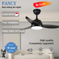 （Free installation）Ceiling Fan with Light, 36/48/52/56 Inches, LED, 6 Wind Speed Settings, DC Motor,