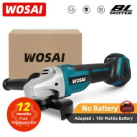 WOSAI MT-Series 20V 125mm Brushless Cordless Angle Grinder Variable Speed Cutting Machine Polisher for Makita Battery