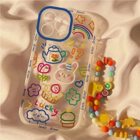 Gelang Tangan Corak Doodle, Reka Bentuk Comel, Serasi dengan Huawei Y7, Y6, Y7A, Y6s, P30, P40, Nova