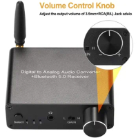 BA01A Bluetooth Amplifier DAC Converter 192kHz Bluetooth Compatible DAC Converter with Headphone Amplifier 3.5mm Audio Adapter