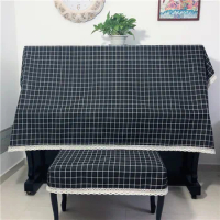 Modern Cotton and Linen Piano Cover Simple Geometric Piano Cover Dustproof Decoration