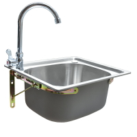 不鏽鋼掛壁洗手盆 廚房水池不銹鋼水槽單槽小水盆洗菜槽盆洗碗槽簡易洗碗池水槽支架『XY15537』