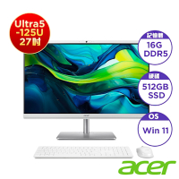 Acer 宏碁 C27-195ES 27型AIO桌上型電腦(CU5-125U/16GB/512GB/Win11)