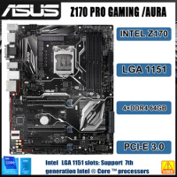 1151 Motherboard ASUS Z170 PRO GAMING /AURA Intel Z170 Motherboard DDR4 64GB M.2 USB3.0 HDMI ATX For Intel Core 6/7th Gen cpu