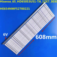 New LED Strip 7Lamps For H65A6500UK 65H9808 HISENSE_65_HD650S3U51-TA_12X7_3030C_D6T-2D1_7S1P HE65SUMF98817251103E