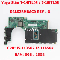 DALS2BMBAC0 For Lenovo Ideapad Yoga Slim 7-14ITL05 / 7-15ITL05 Laptop Motherboard CPU: I5-1135G7 I7-1165G7 RAM: 8G/16G Test OK