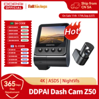 DDPAI Dash Cam Z50 Front and Rear 4K Cam Car Camera with 4K Built-in WiFi GPS ADAS Dual Dash Camera 