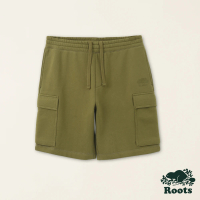 【Roots】Roots男裝-絕對經典系列 海狸LOGO毛圈布口袋短褲(綠色)