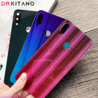 Transparent Clear For Xiaomi Redmi Note 7 Pro Battery Cover Back Glass Panel Rear Housing Case With Camera Lens Replacement