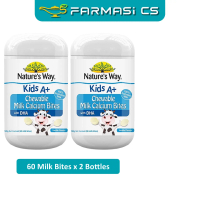 Nature's Way Kids A+ Chewable Milk Calcium Bites with DHA Vanilla Flavour 60 milk bites x 2 Bottles