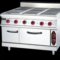 Commercial Kitchen Equipment Stainless Steel Europe Gas Cooking Range 6 Burner With Gas Oven