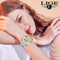 LIGE Creative Fashion Ldies' Watch Fashion Waterproof Quartz Watch for Women Brand Luxury Luminous Chronograph Relogios Feminino