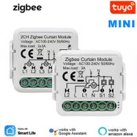 Tuya Smart ZigBee Blind Curtain Switch Module Support 2 Way Control Roller Shutter Motor Work with Alexa Google Home