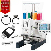 DISCOUNT PRICE Janome MB-4Se Four Needle Embroidery Machine with Hat Hoop, Lettering Hoops, Embroidery Designs