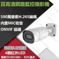 【全球優品滙】視訊鏡頭500萬POE網路攝像機高清5MP紅外夜視自帶收音MIC安防監控頭ipcam室外防雨海康協議400