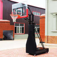 Professional Adjustable Portable Black Basketball Goal Stand Rack Adult Basket Ball Hoop Games Outdoor Court Sport Gym Equipment