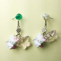 【震撼精品百貨】Hello Kitty 凱蒂貓 耳環-星天使造型 震撼日式精品百貨
