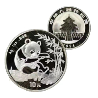 1994 China Panda Silver Coin Real Original 1oz Ag.999 Silver Commemorative World Collect Coins