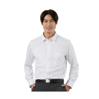 【Blue River 藍河】男裝 白色長袖襯衫-緹花(日本設計 純棉舒適)