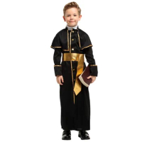 Christian Missionary Father Priest Costume for Boys Costumes for Kids Child Easter Purim Halloween Fancy Dress