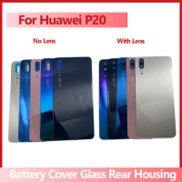 Glass For Huawei P20 Battery Cover Rear Door Housing Back Case Replacement For Huawei P20 Battery Cover With Camera Lens