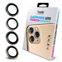 hoda iPhone 11 Pro/11 Pro Max 藍寶石金屬框鏡頭保護貼 - 原色款(贈PET鏡頭座貼)