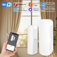 Tuya WiFi Zigbee Door Window Magnetic Sensor Smart Home Automation Module Door Detector Security Burglar Alarm Alexa Google Home