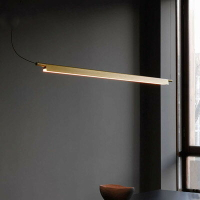 新款極簡長條餐廳吊燈 北歐現代設計師創意個性吧臺樣板房LED吊燈