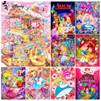 Disney Cartoon DIY Diamond Painting Mickey &amp; Minnie Mouse Full Round Diamond Mosaic Alice Home Decor Children's Gift