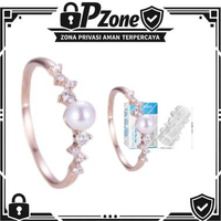 Cincin Pria Wanita Aksesoris Cincin Titanium Model Mutiara PUTIH