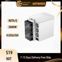 Used Antminer S19 90T Bitcoin Asic Miner Btc Mining Machine Rig Cryptocurrency Bitmain Crypto Miner, free Shipping