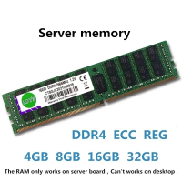 หน่วยความจำเซิร์ฟเวอร์ RAM REG ECC DDR4 4GB 8GB 16GB 32GB 64GB 128GB PC4 2133MHZ 2400MHZ 2666MHZ 293