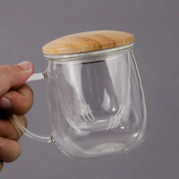 Gelas Kaca Unik Dengan Saringan Infuser Mug Cangkir Teh Tubruk Jijau Poci Pelangsing Diet Pucuk Daun